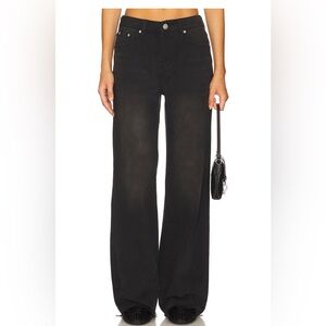 Superdown Maya Black Wash Wide Leg Jeans